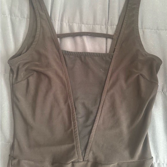 Black Mesh Sleeveless Bodysuit - Picture 3 of 6